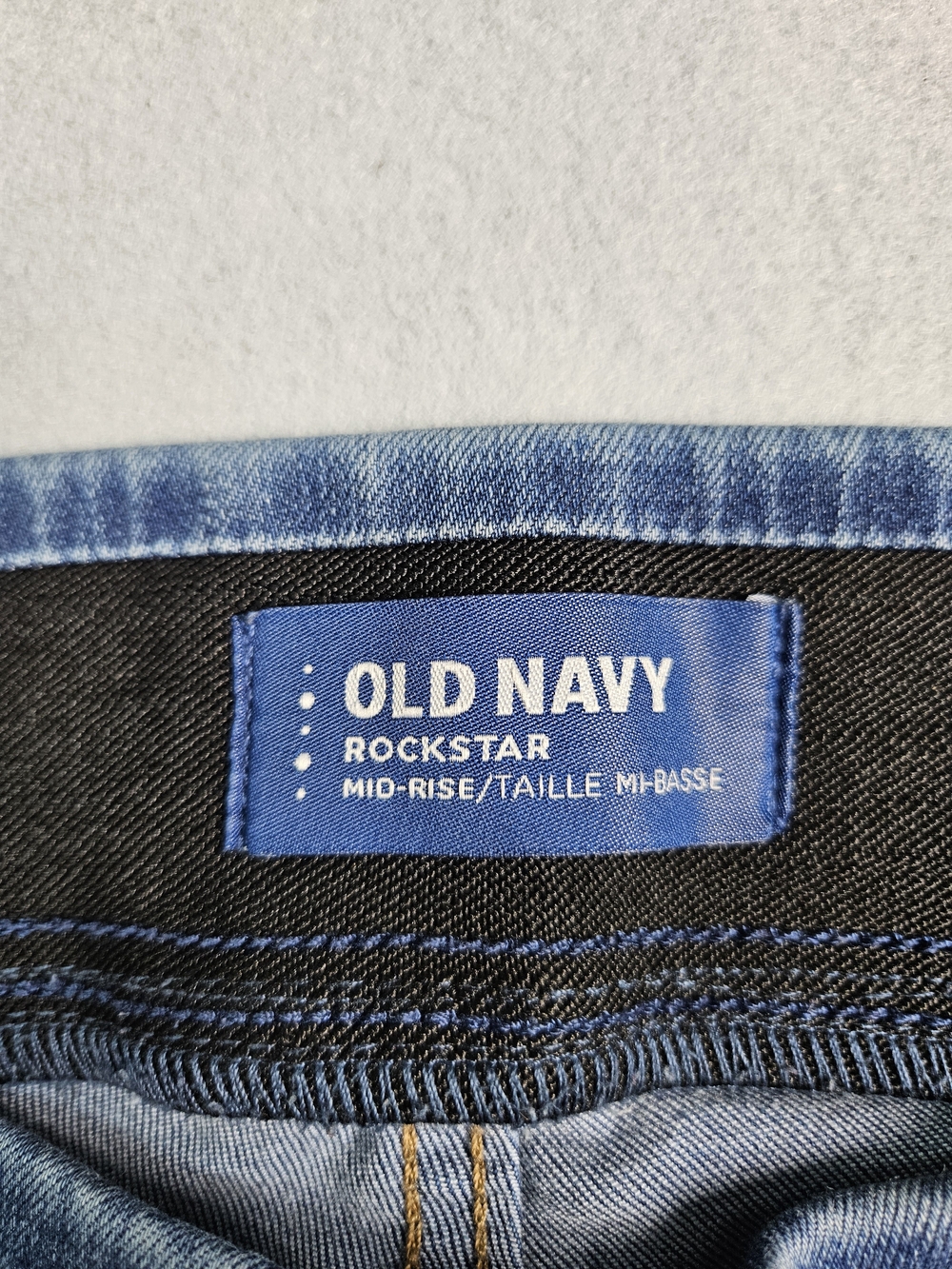 Old Navy Rockstar Mid-Rise Distressed Jeggings Blue Size 14 Regular - Picture 9 of 13